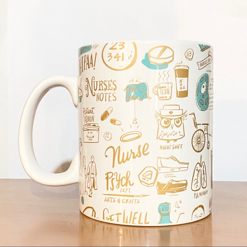 NIB Primitive by Kathy Nurse Healthcare mug set
